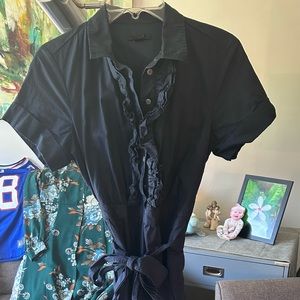 J. Crew feminine ruffled dress - just press and go!